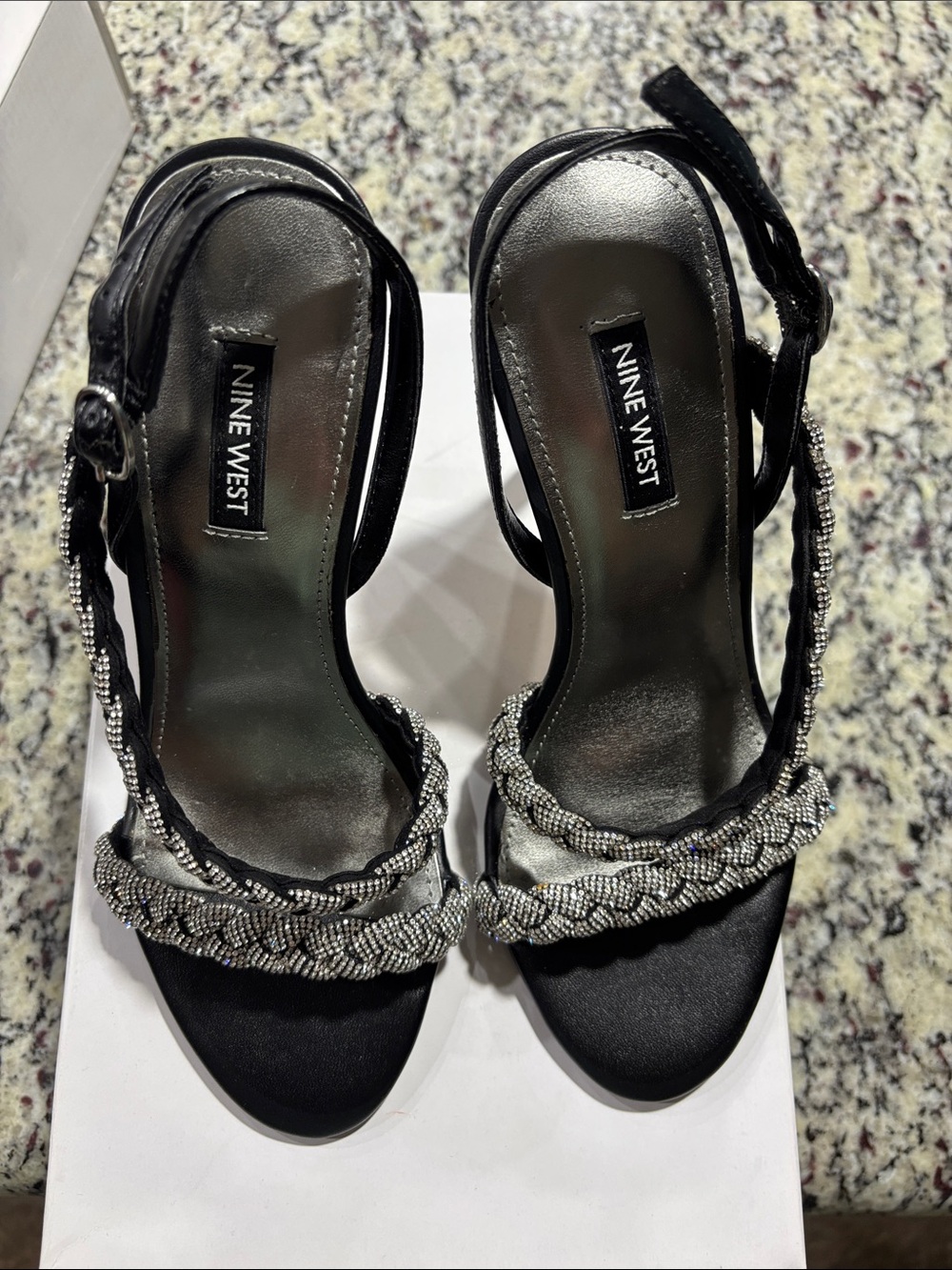 Nine West TIFF5 Black Strappy Heeled Sandals
